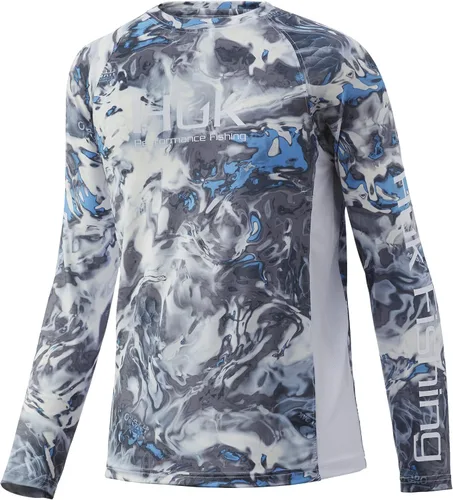 Vista 40 de HUK Camisa unisex de camuflaje Pursuit para niños Camisa de manga larga para niños Sotavento de roble musgoso
