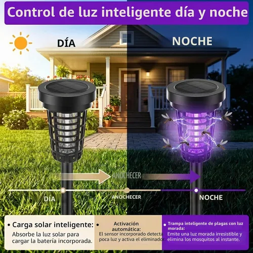Vista 5 de Exterminador solar de insectos para exteriores, paquete de 4 exterminadores