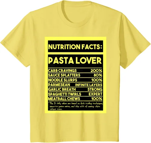 Vista 45 de Pasta Lover Nutrition Facts: The Ultimate Carb Connoisseur's T-Shirt Negro