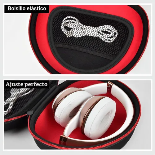 Vista 4 de COMECASE - Funda rígida para auriculares Beats Solo 4 3 2 y Studio Pro Extra-Large Protective Shell for Foldable On-Ear Headsets, Storage for