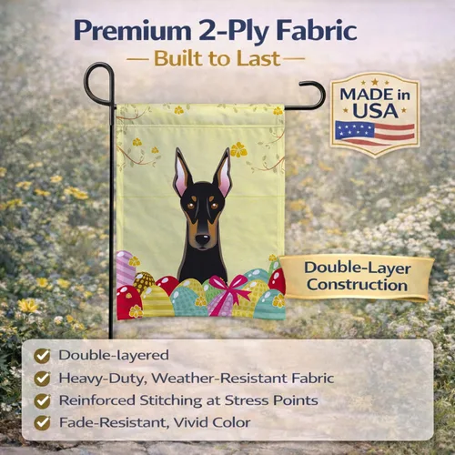 Vista 861 de Caroline's Treasures BB1923GF Bandera decorativa para jardín con diseño de Border Collie, para caza de huevos de Pascua, para jardín, jardín, patio