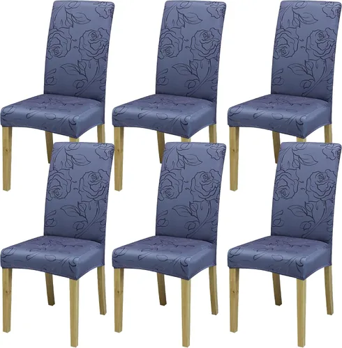Vista 53 de Fundas para Sillas de Comedor, Juego de Fundas para Sillas de Comedor de 4 Piezas, Fundas Elásticas para Sillas de Cocina, Fundas para Sillas