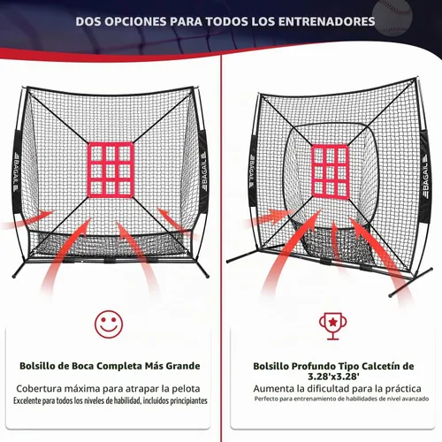 Vista 7 de BAGAIL 7x7 ft Baseball Softball Practice Net