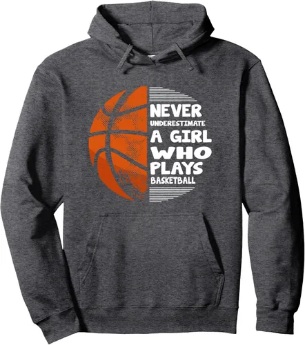 Vista 4 de Hoops Girls Never Underestimate A Girl Who Plays Basketball Sudadera con capucha, Negro