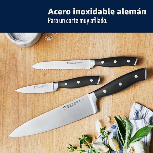 Vista 6 de Henckels - Cuchillo de chef forjado Accent de 8 pulgadas, color negro