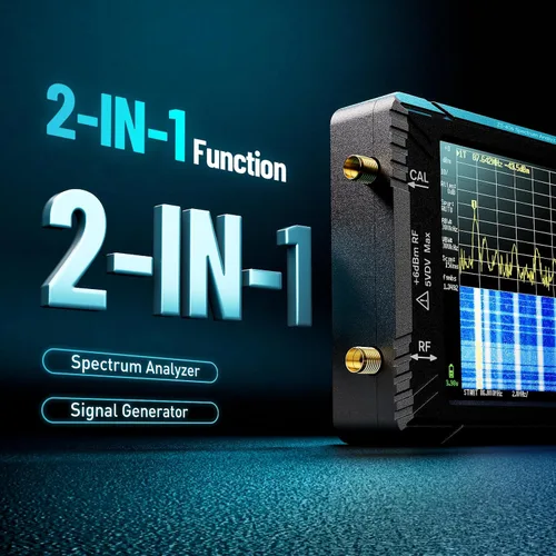 Vista 4 de SeeSii Analizador de espectro TinySA Ultra+ ZS406, 4.0 pulgadas, 100 kHz a 5.4 GHz, analizador de frecuencia pequeña portátil con tarjeta de 32 GB