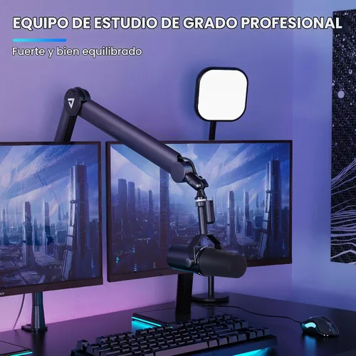 Vista 3 de Soporte de Brazo Telescópico THRONMAX S8 Soporte de Micrófono para Transmisión y Difusión de Juegos/Brazo de Micrófono Robusto y Universal