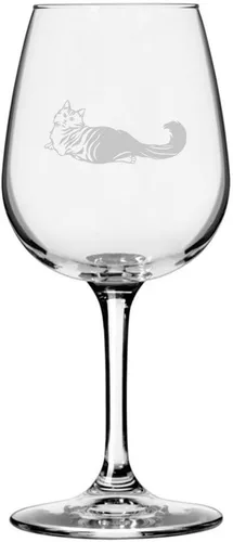 Vista 109 de Copa de vino de 12.75 onzas con temática de gato abisinio grabada para todo uso