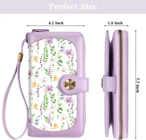 Vista 4 de Coco Rossi Billeteras para mujer con múltiples tarjetero, cartera de embrague, tarjetero, organizador de tarjetas para mujer con correa
