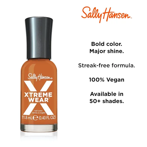 Vista 96 de Sally Hansen Xtreme Wear Esmalte de uñas sin rayas, acabado brillante, duradero, resistente a las astillas, transparente, color de uñas plateado 130