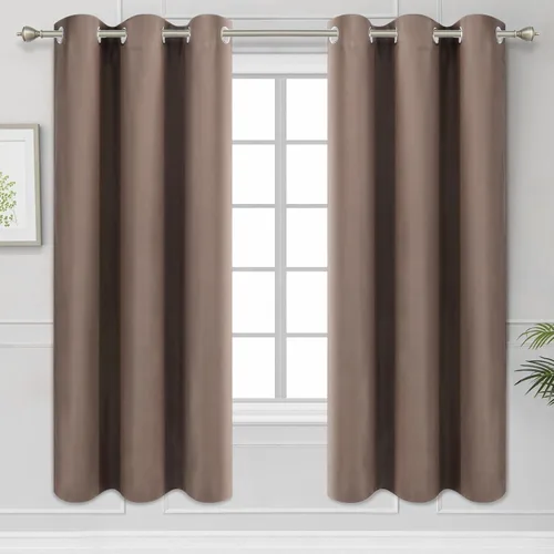 Vista 179 de Diraysid Cortinas opacas beige con ojales para dormitorio, con aislamiento térmico, cortinas de oscurecimiento de habitación, 38 x 54 pulgadas, 2