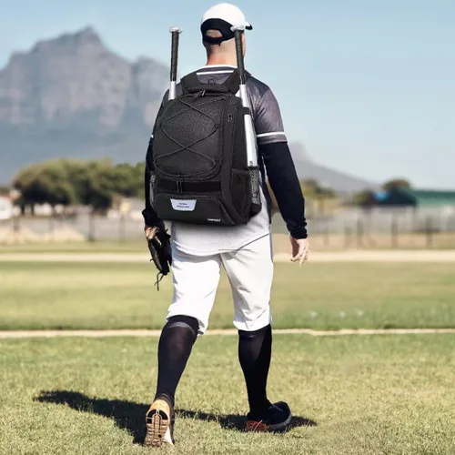 Vista 6 de DAFISKY, Mochila para Bolsón de Béisbol y Sóftbol - Mochila para Equipo de Bate de Béisbol, Sóftbol y Bola T para Jóvenes y Adultos con Soportes