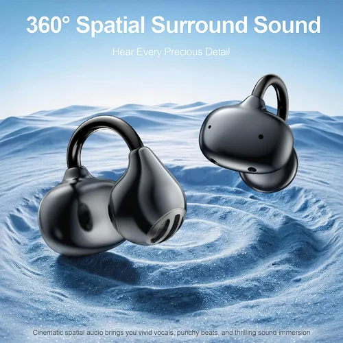 Vista 5 de Auriculares deportivos Bluetooth 6.0 con micrófono de conducción ósea, impermeables, IPX7, resistentes al sudor, para correr, ciclismo, sonido