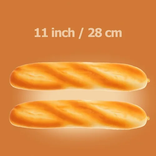Vista 2 de Gresorth 11 pulgadas PU Material Fake Cake Artificial Francés Largo Pan Decoración Modelo Cocina Juguetes Prop - 2pcs