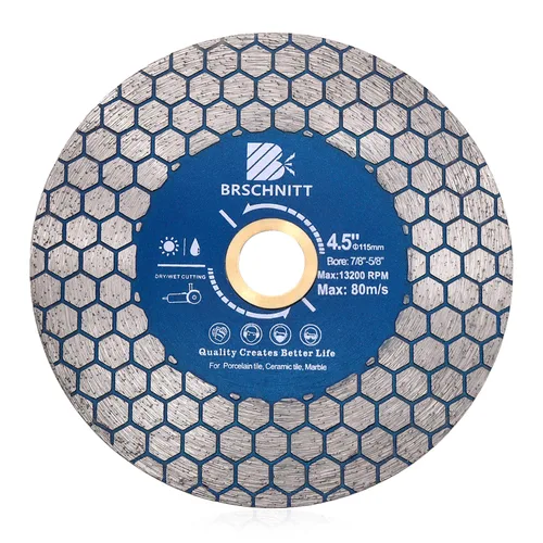 Vista 8 de Rueda de corte de granito de diamante de 4 pulgadas, amoladora angular soldada al vacío de 4.134 in, hoja de diamante para cortar porcelana