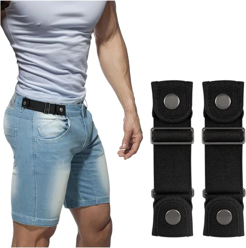 Vista 10 de BELTROAD Cinturones sin hebilla para hombres y mujeres, cinturón lateral sin hebilla, cinturón elástico ajustable invisible sin hebilla