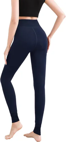 Vista 3 de Romastory - Leggings cálidos de invierno para mujer, elásticos, gruesos, térmicos, con forro polar