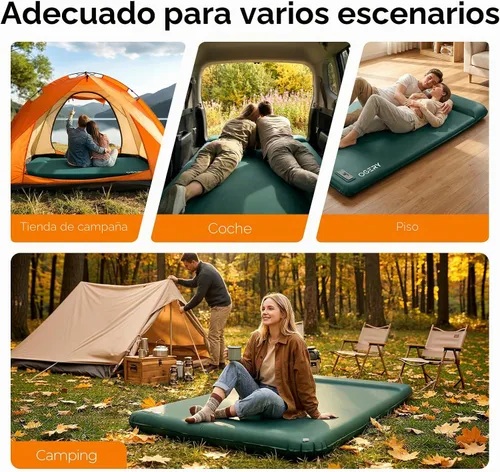 Vista 9 de OGERY Colchoneta de dormir autoinflable con bomba eléctrica, almohadilla de espuma viscoelástica de 3.15 pulgadas, valor R 9.5, almohada integrada