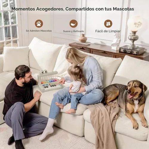 Vista 5 de Modular Sectional Cloud Sofa, No Assembly Oversized Boneless Couch, Beige