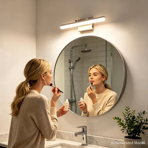 Vista 7 de Luz de tocador de níquel cepillado, barra de luz LED regulable de 15.7 pulgadas con 5 CCT, ángulo ajustable, iluminación de pared moderna para baño