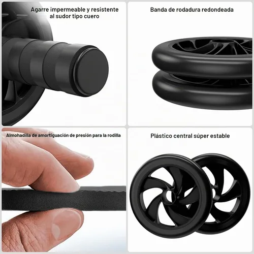 Vista 4 de Rueda Abdominal, Rodillo para Abdominales para Máquina de Ejercicio Abdominal, Equipo de Entrenamiento de Abdominales, Entrenador de Fortalecimiento