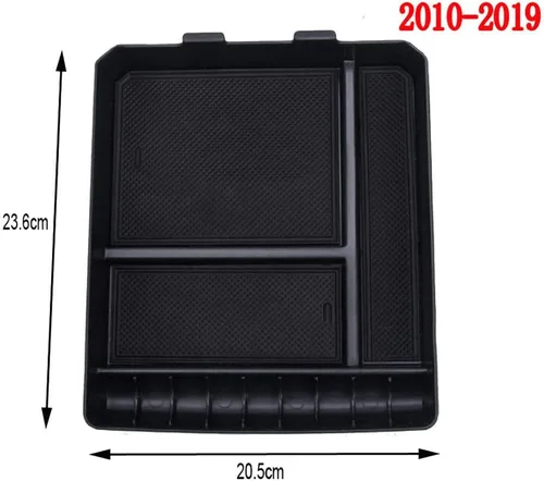Vista 3 de MadLoN Compatible con Toyota Land Cruiser Prado 120 2010-2019, organizador de consola central, organizador de consola ABS negro, modificación