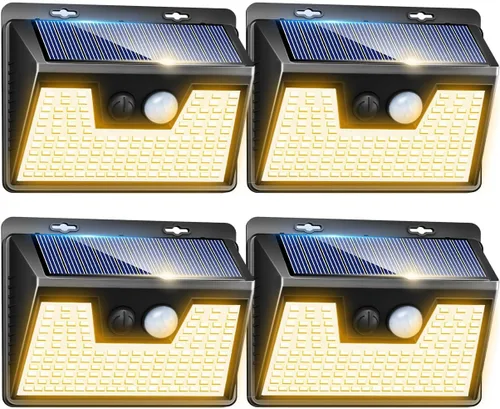 Vista 35 de Peasur Luces Solares para Exteriores con Sensor de Movimiento, 140 LED Luz Solar Alimentada por Energía Solar para Cerca Impermeable, 3 Modos