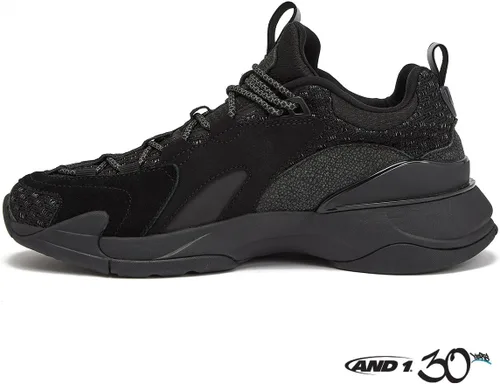 Vista 3 de AND1 Marauder - Tenis de baloncesto para hombre, tenis casuales de baloncesto bajos, tallas 7 a 15, negro, blanco, rojo y gris