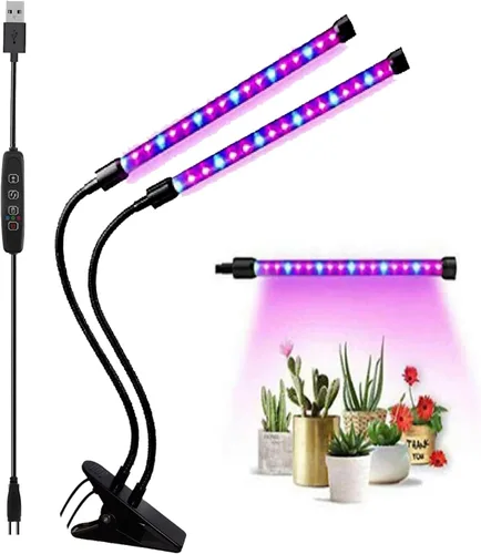Vista 10 de Luces de Cultivo para Plantas de Interior 20 LED, Luces de Cultivo de Plantas de Interior de Espectro Completo Auto Encendido Apagado