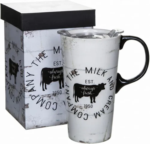 Vista 8 de Topadorn Taza de café de cerámica de 17 onzas con tapa, taza abstracta de los años 80, taza de té de porcelana de graffiti colorido, apta