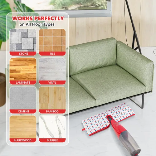 Vista 5 de Almohadillas de microfibra compatibles con la mopa O-Cedar Promist MAX, almohadillas de repuesto reutilizables para trapeador, cabezales