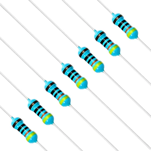 Vista 32 de Chanzon 100 piezas 1 Ω ohm Resistencia 1/4 W (0.25 W) Resistencia fija de película metálica 0.01 ±1% Tolerancia 1R MF Resistencias de agujero