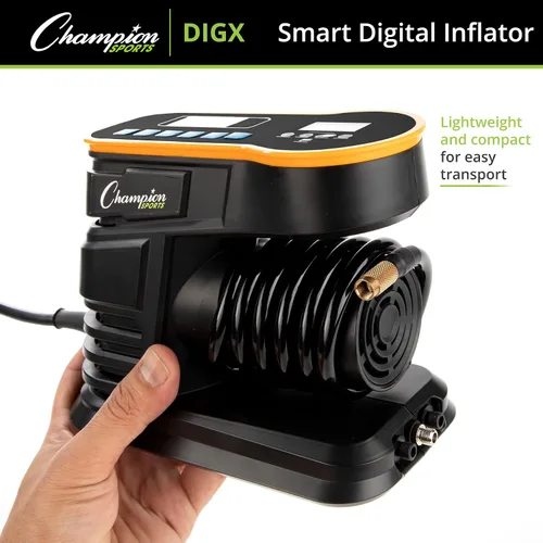 Vista 8 de Champion Sports Bomba de aire digital, inflador electrónico para pelotas deportivas, portátil, bomba inteligente para baloncesto, pelota de fútbol