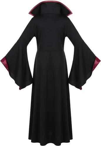 Vista 4 de Disfraz de vampiro para niñas, 6 piezas, disfraz real de Halloween A01 Rojo