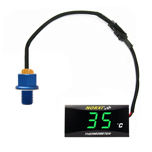 Vista 19 de Medidor de temperatura de aceite de motocicleta Medidor digital de temperatura de aceite termómetro electrónico con adaptador de sensor de Azul