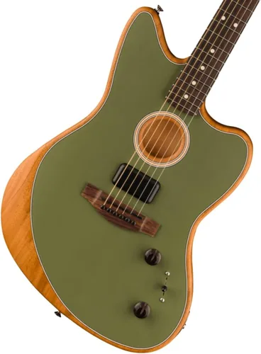 Vista 8 de Fender Acoustasonic Player Jazzmaster Guitarra Acústica Eléctrica, con garantía de 2 años, Sunburst de 2 colores, diapasón de palisandro, con bolsa