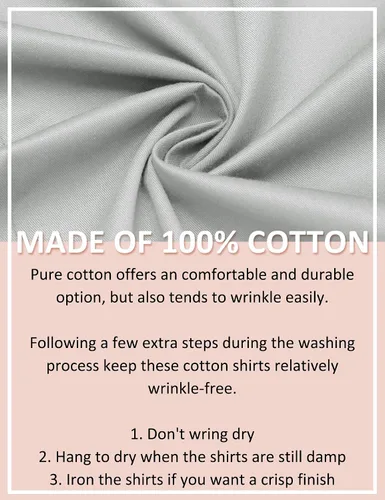 Vista 4 de HOTOUCH Camisa básica de algodón con botones para mujer de corte ajustado, camisas de vestir