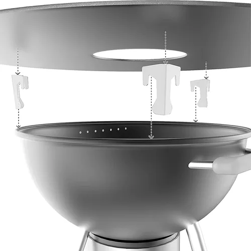 Vista 4 de EMUKOEP 4 espaciadores de placa de calor para parrilla, fáciles de instalar, a prueba de óxido, universales, de acero inoxidable, cubiertas
