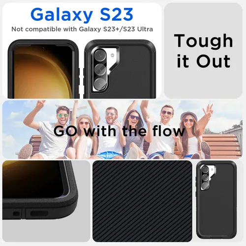 Vista 7 de AICase Funda para Samsung Galaxy S23 (6.1 pulgadas) con protector de pantalla, protección resistente de servicio pesado contra caídas, cuerpo