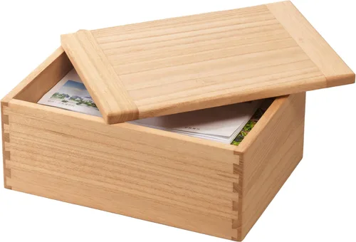 Vista 8 de KIRIGEN Caja de Almacenamiento de Madera con Tapa - Cajas Decorativas para Manualidades, Costura, Recuerdos, Memoria - Caja de Almacenamiento