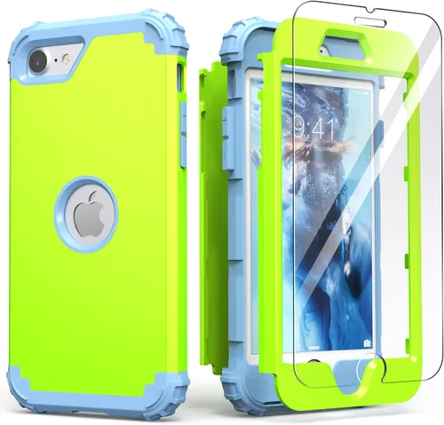 Vista 40 de IDweel Funda para iPhone SE 2020 con protector de pantalla, para iPhone SE 2022, 3 en 1, absorción de golpes, ajuste delgado, cubierta