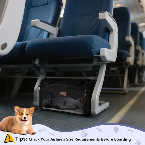 Vista 8 de BALEINE Transportador para gatos, transportador para cachorros y perros para mascotas pequeñas y medianas de hasta 15 libras, bolsa de viaje