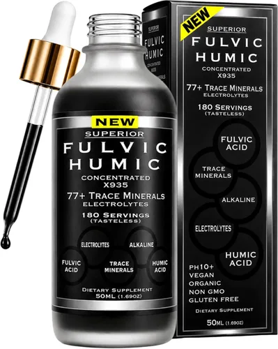 Vista 2 de Gotas minerales traza ácido fúlvico + aceite de orégano con aceite de Fúlvico + húmico con más de 77 oligominerales y electrolitos + aceite