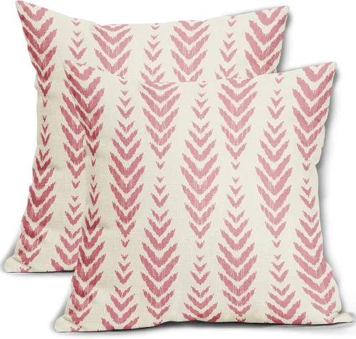 Vista 39 de Sweetshow - Juego de 2 fundas de almohada boho de 16x16 pulgadas, fundas de almohada étnicas bohemias negras con estampado geométrico de espiga