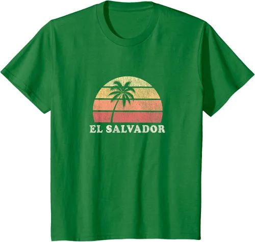 Vista 46 de El Salvador Vintage 70s Retro Throwback Design Camiseta, Azul