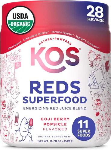 Vista 5 de KOS Betabel orgánico Polvo de betabel natural para intensificar el óxido nítrico Orgánico certificado por la USDA Aumenta el vigor Superalimento