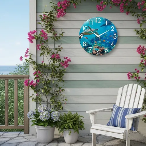 Vista 2 de Reloj de pared para interiores y exteriores de 12 pulgadas, funciona con 12" bajo el agua