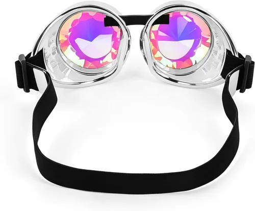 Vista 5 de OhMill Steampunk Goggles Vintage Retro Gothic Cosplay Goggles for Halloween Silvery