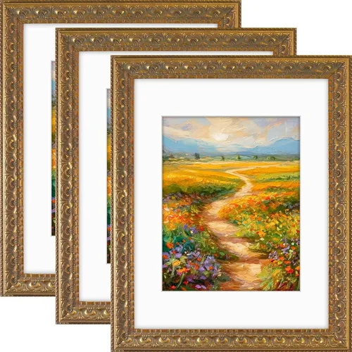 Vista 14 de Golden State Art, Marco de fotos de 11 x 14 pulgadas con paspartú blanco para fotos de 8 x 10 pulgadas y vidrio real para exhibición en pared