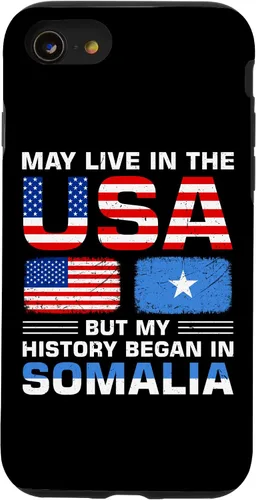 Vista 18 de iPhone 16 USA Flag America Somalia Flag Somalian Roots Country Case